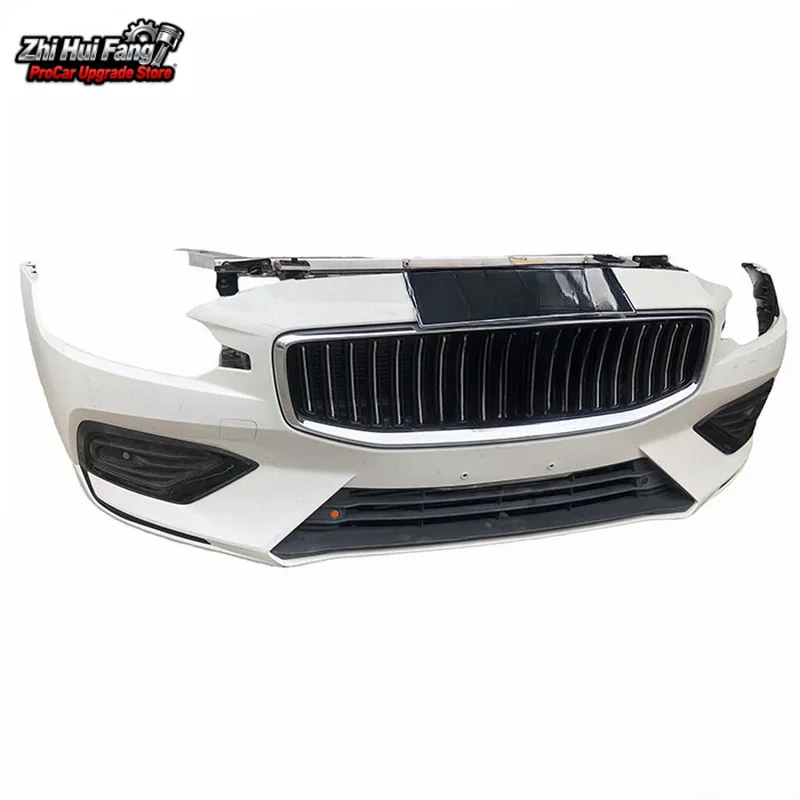 Suitable for Volvo S60 models 2018 to 2022: a complete set of bumper assembly and radiator front grille, taken from a