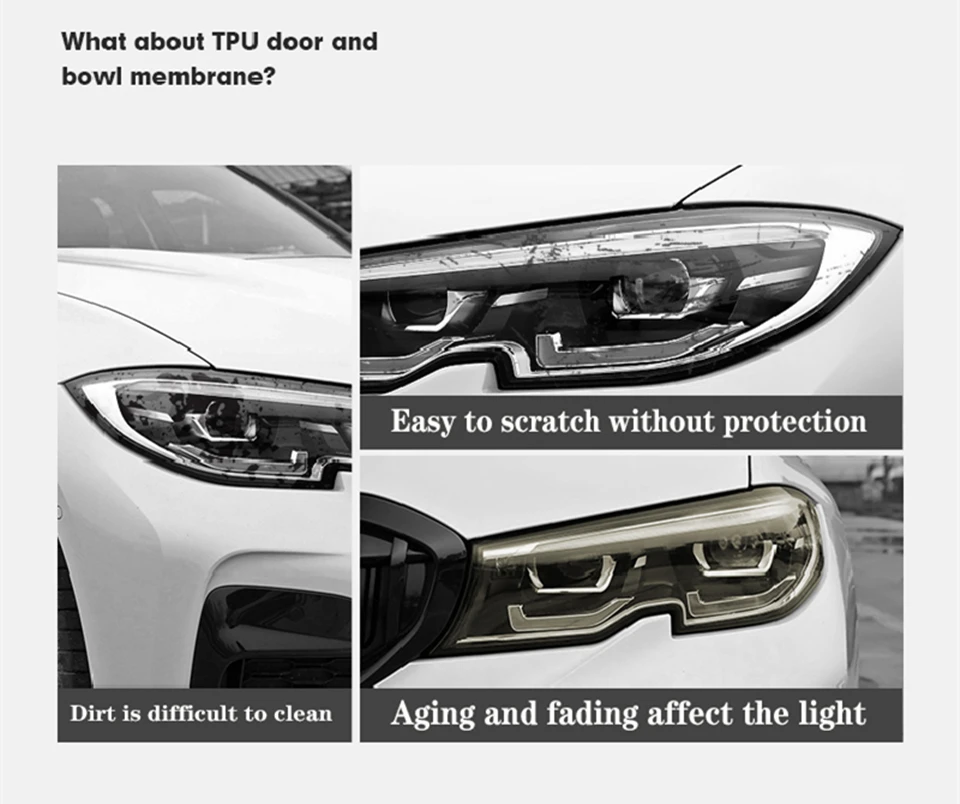 For Audi Q8 2022-2024 Car Exterior Headlight Anti-scratch TPU PPF Protective film refit Anti-scratch Repair film Accessori refi