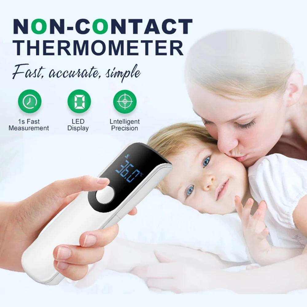 Medical Temperature Infrared Thermometer Forehead Digital Non-contact Thermomete or Finger Blood oxygen saturation Oximeter LED