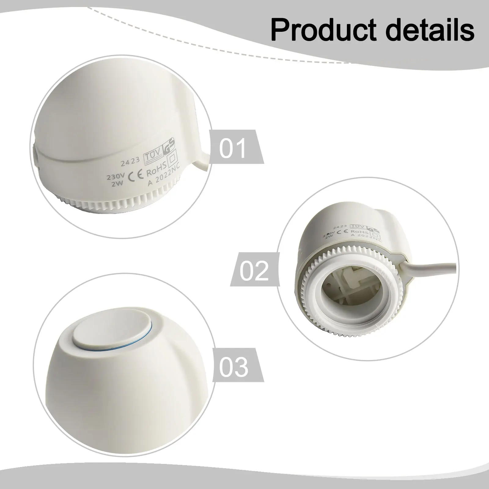 Electric Heating Actuator AC230V M30X1.5 For Floor Heating Thermostat Water Distributor Switch Flame Retardant PC HVAC Part