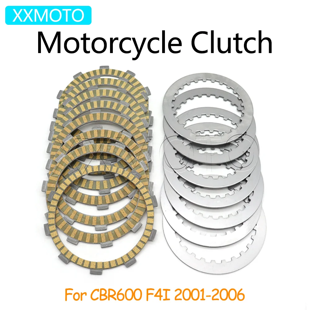 

For Honda CBR600 F4I CBR 600 f4i 2001 2002 2003 2004 2005 2006 Motorcycle Clutch Plates Friction Steel Disc Kits Accessories