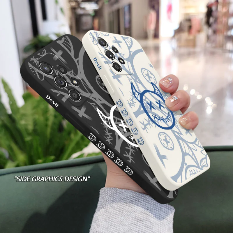 Funny Devil Case For Samsung A54 A34 A24 A14 A73 A53 A33 A23 A13 A03 A03S A72 A52 A52S A32 A12 A71 A51 A22 A21S A04 A04S 4G 5G image 4