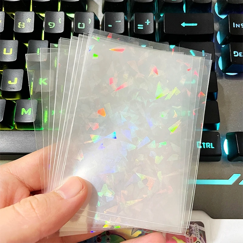 66*91mm Holographic Soft Trading Laser Card Film Sleeve For Pokemon Game Protector Folder Yugioh Baseball Case Holder