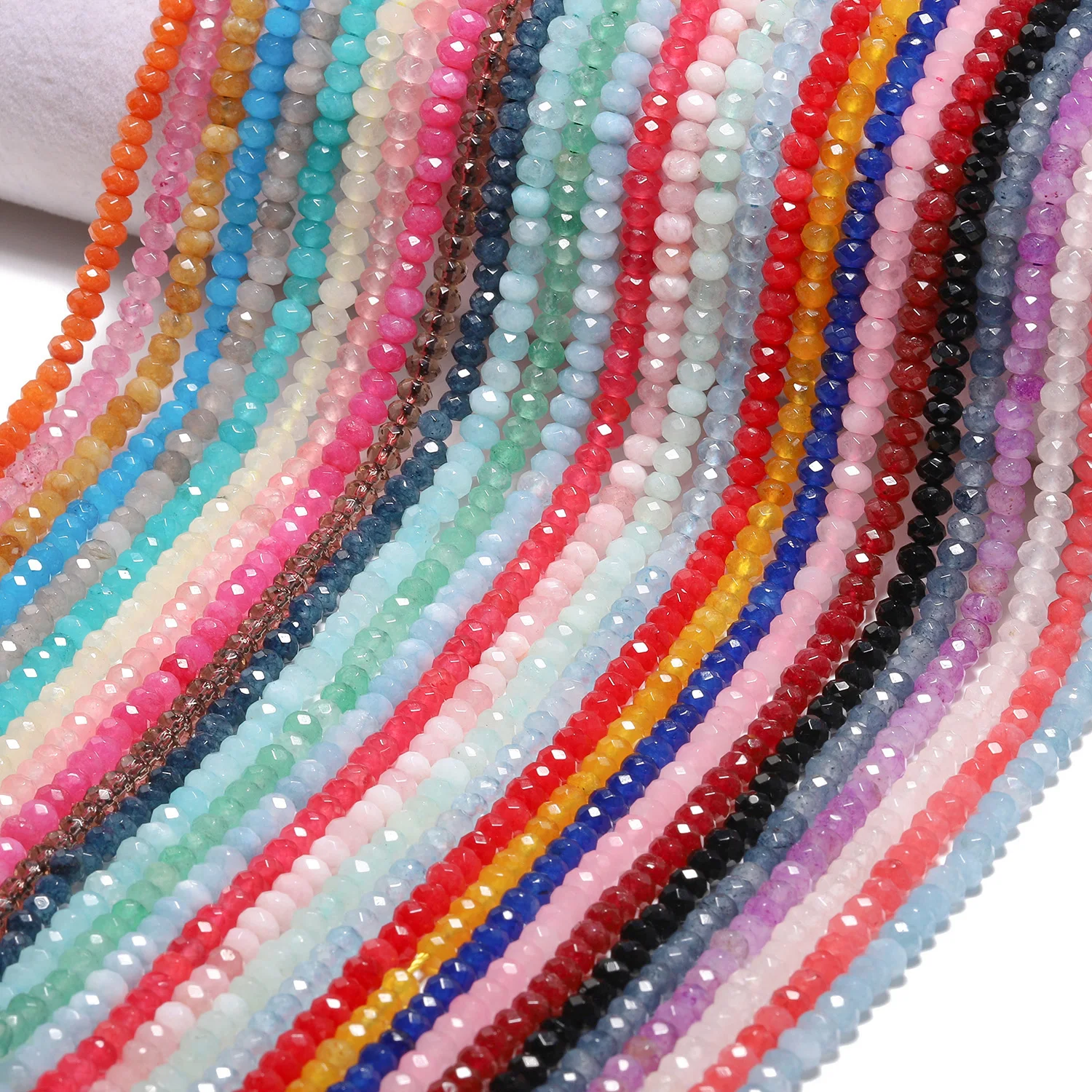 Wholesale Multicolor Faceted Agates Onyx Beads 4x3mm Rondelle Spacer Loose Beads for Jewelry Making DIY Bracelet Accessories 15