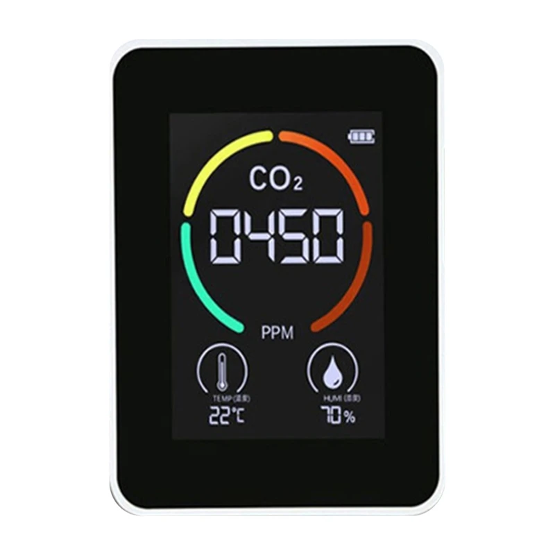 CO2 Detector Carbon Dioxide Tester Measurement Accuracy 10PPM Color Display For Indoor Environment Better Air Quality