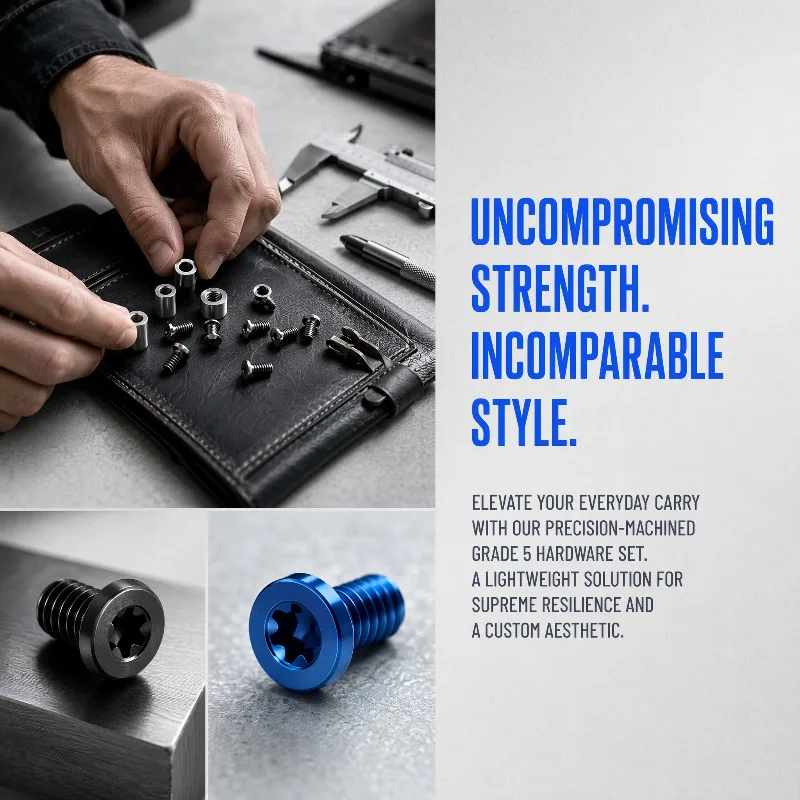 1Set Premium Light Alloy Knife Handle Patch Screw Full Set for Spyderco Yojimbo 2 CPM S30V Folding Knife Tool Parts view 2