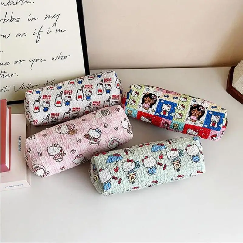 Hello Kitty canvas etui met hoge capaciteit opbergtas student briefpapier cosmetisch etui schattige meisjesgeschenken