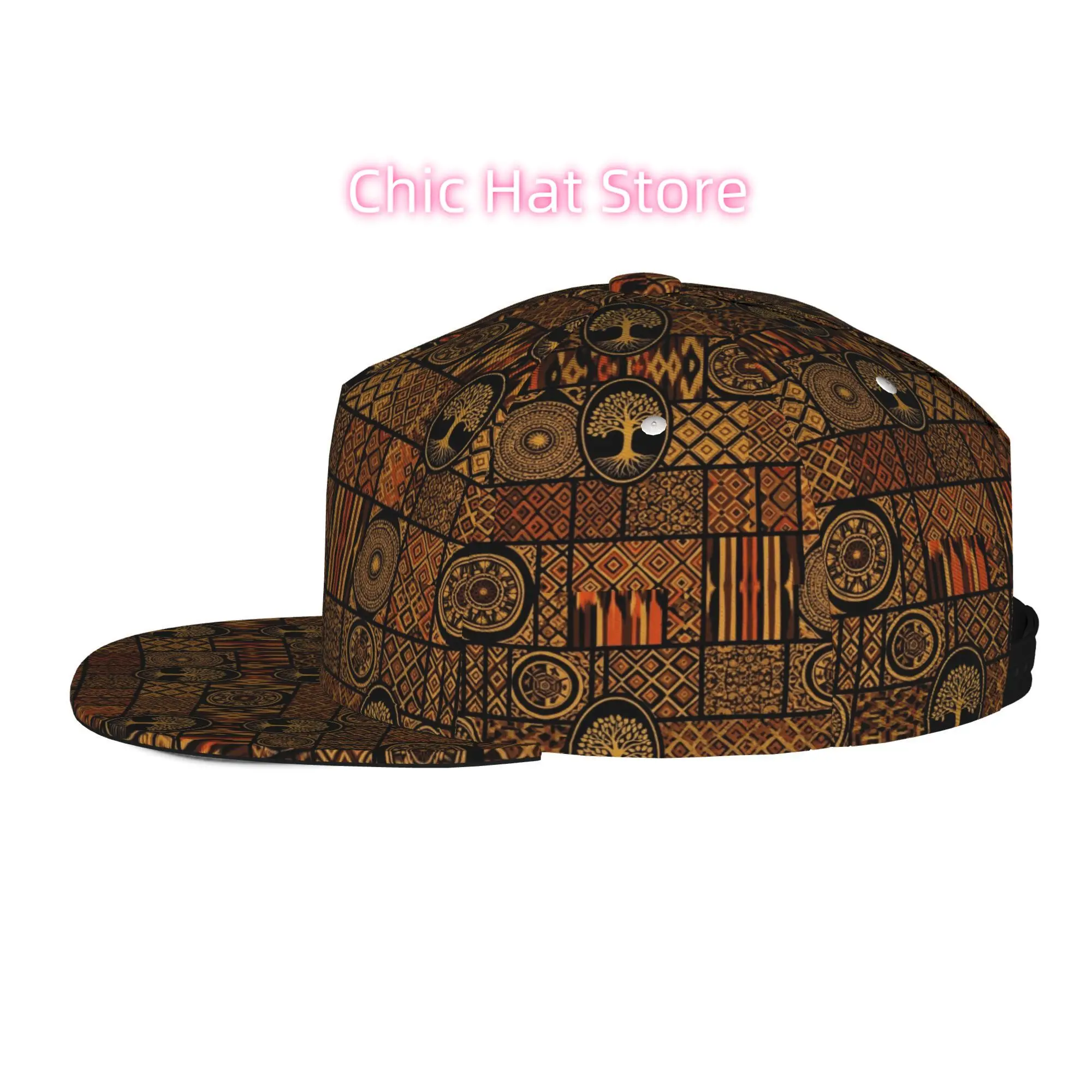 Baseball Caps for Both Men And Women Featuring Abstract Geometric Designs with Tree Patterns. They Have an Adjustable Snap Brim