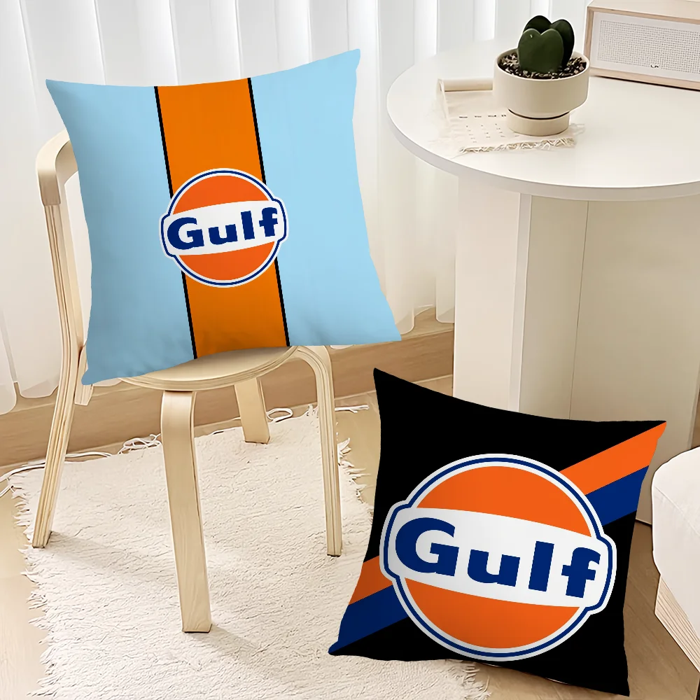 G-Gulfs Racing Car Pillow Case Sofa Decorative Home Double-sided Printing Short Plush Cushion Cover