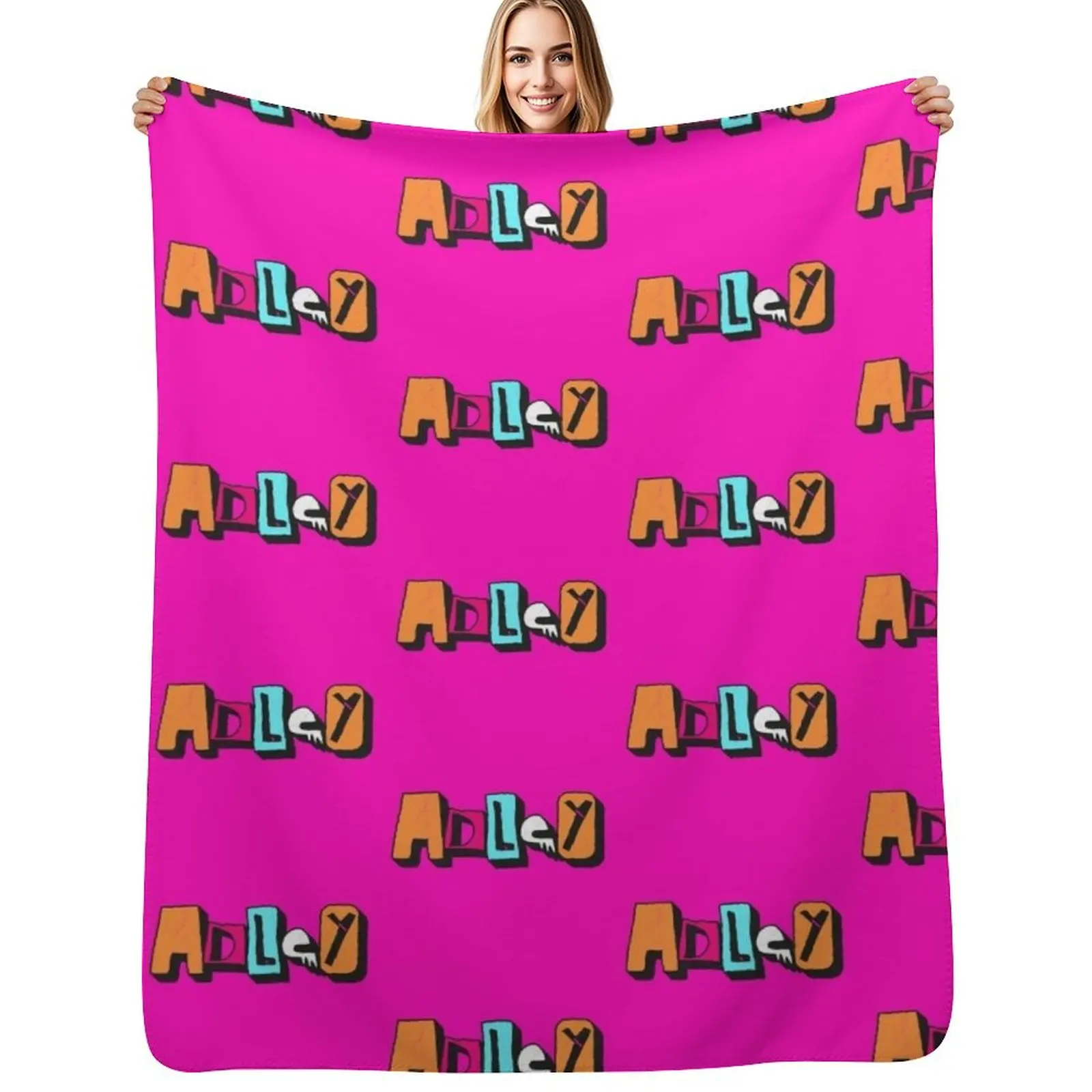 

ADLEY Custom Text Birthday Name Throw Blanket anime Giant Sofa Luxury Blankets