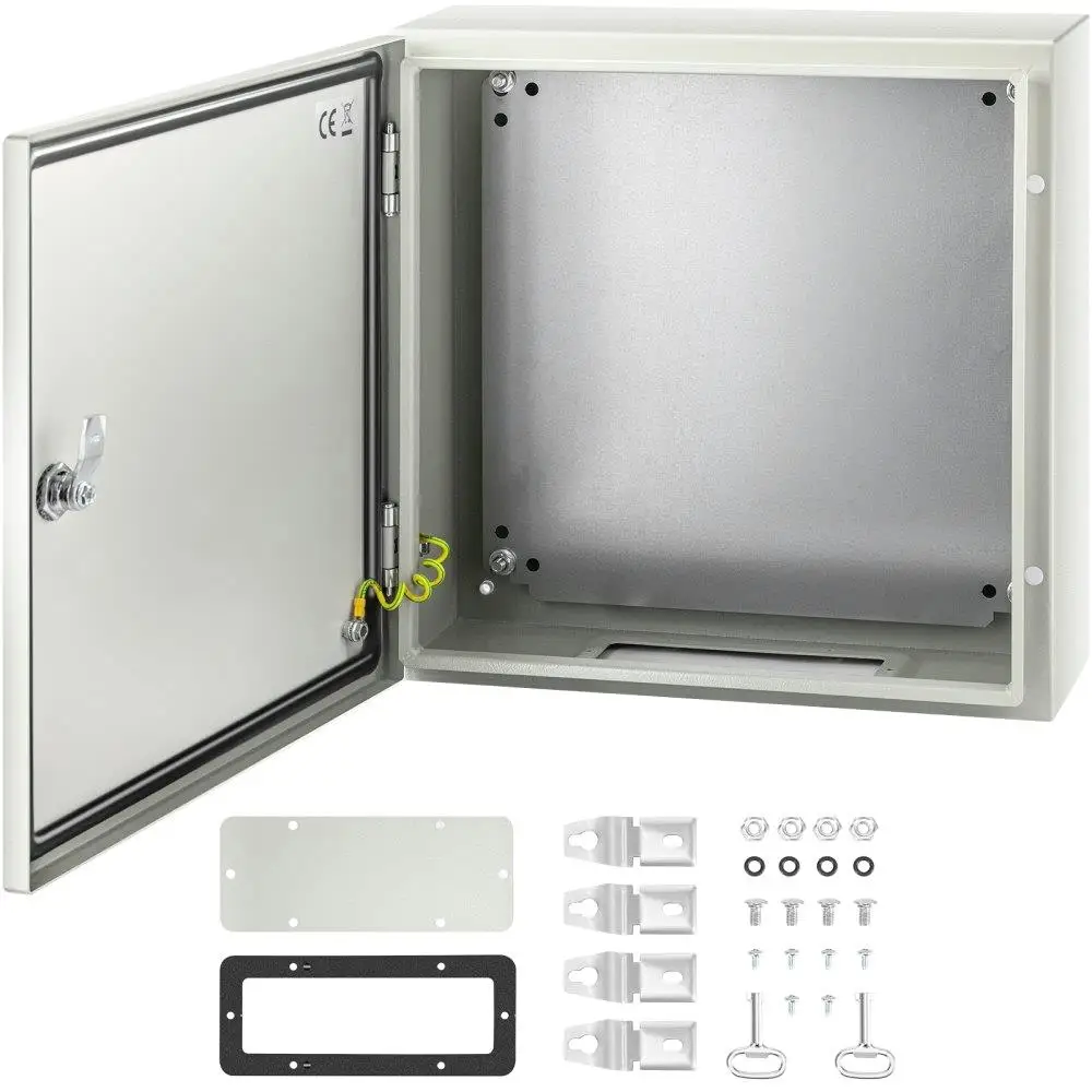 

SteelEnclosure16x16x6InchNEMA4XIP66WaterproofDustproofOutdoorIndoorUsewithMountingPlate