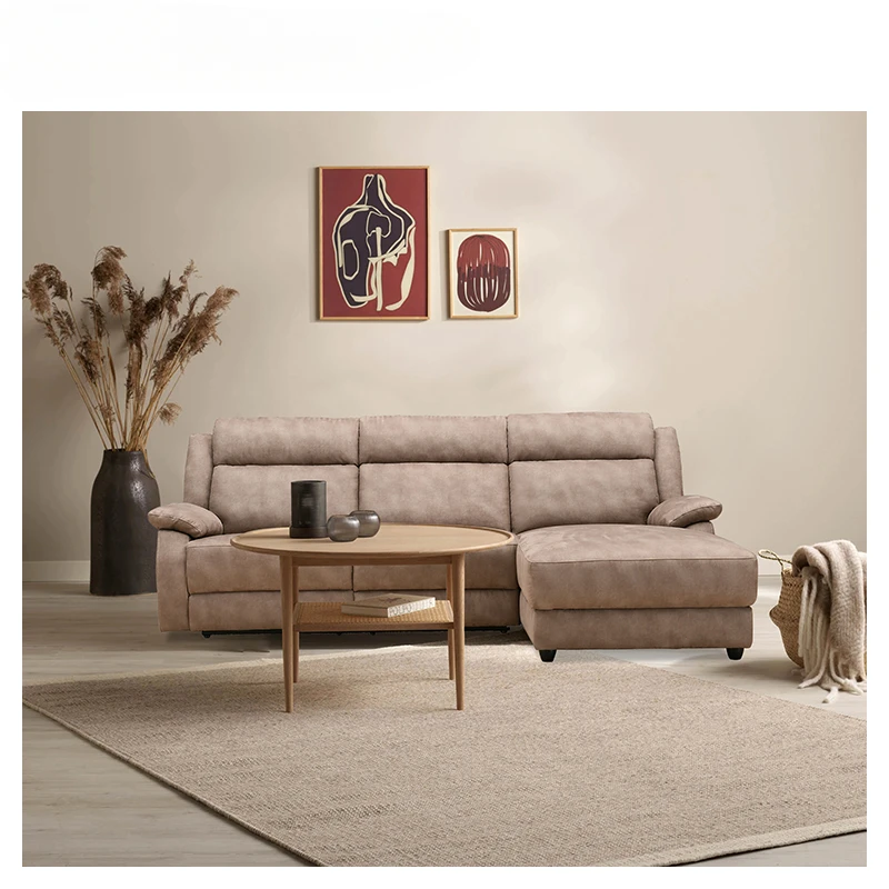 Furniture Sofa Set Living Room Modern Couch Luxury Fabric Sectional L Shape 3 Seater Manual Recliner Sofa