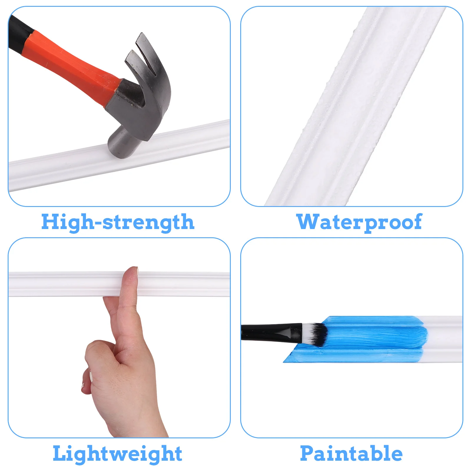 4 Set Peel And Stick Wall Molding Kit,Pre-Cut Wall Molding Wainscoting Panels For Walls Accent Moldings Peel And Stick Panel Dec