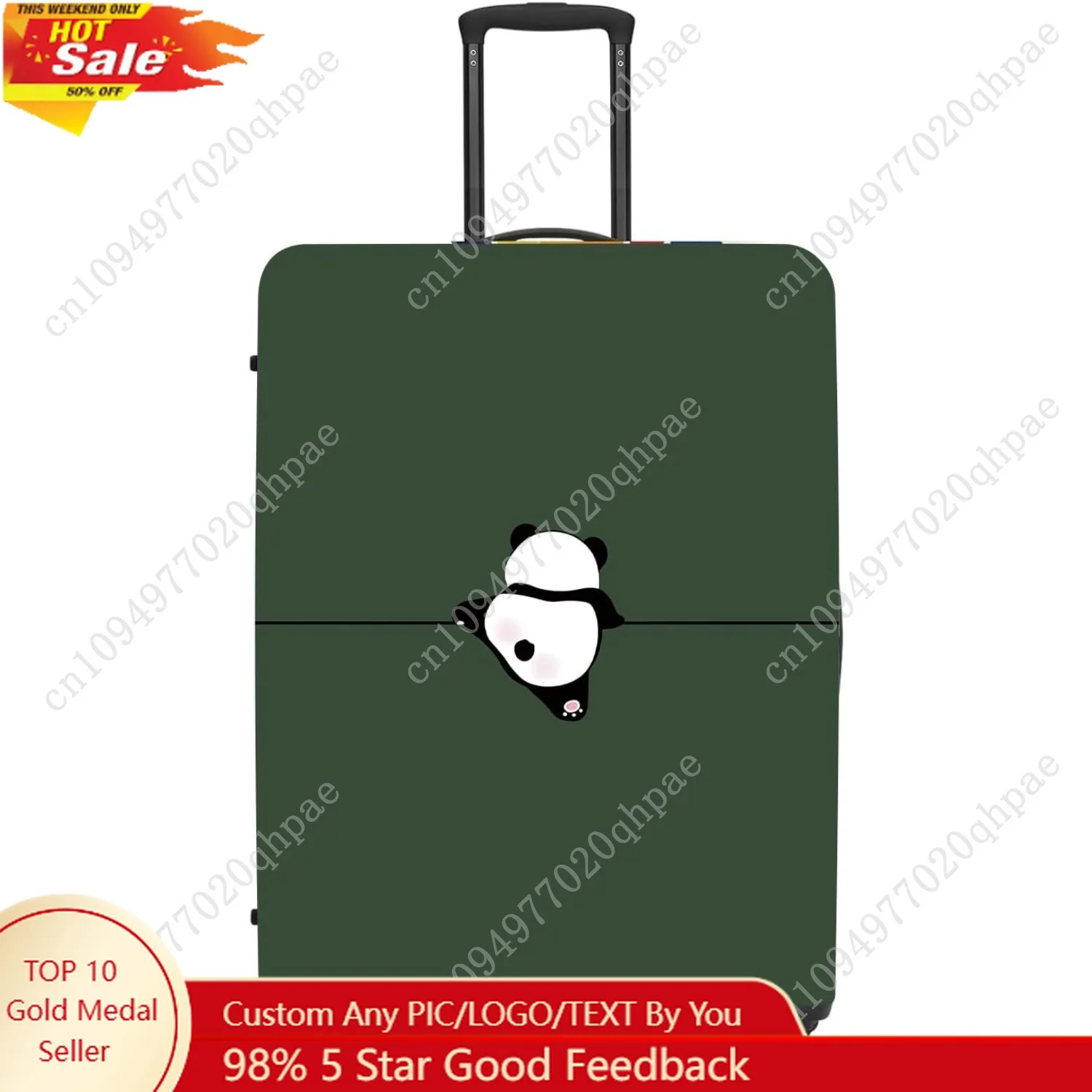 

Adorable Panda Bear Luggage Cover Set, Asian Animal Print Elastic Suitcase Protector, Travel Gear for China Trips, Gifts for Pan