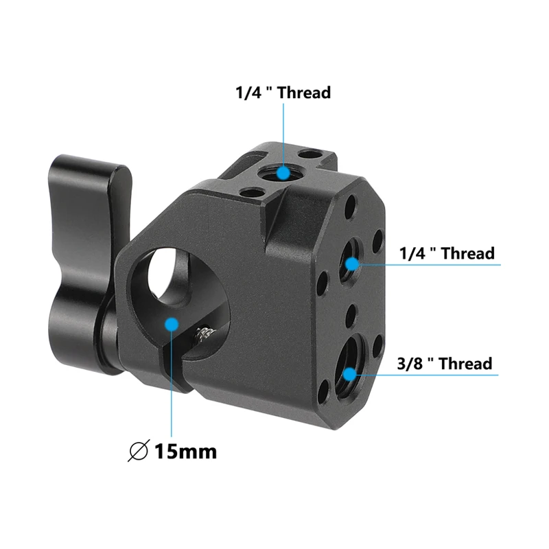 CAMVATE 15mm Rod Clamp with ARRI-Style 3/8\