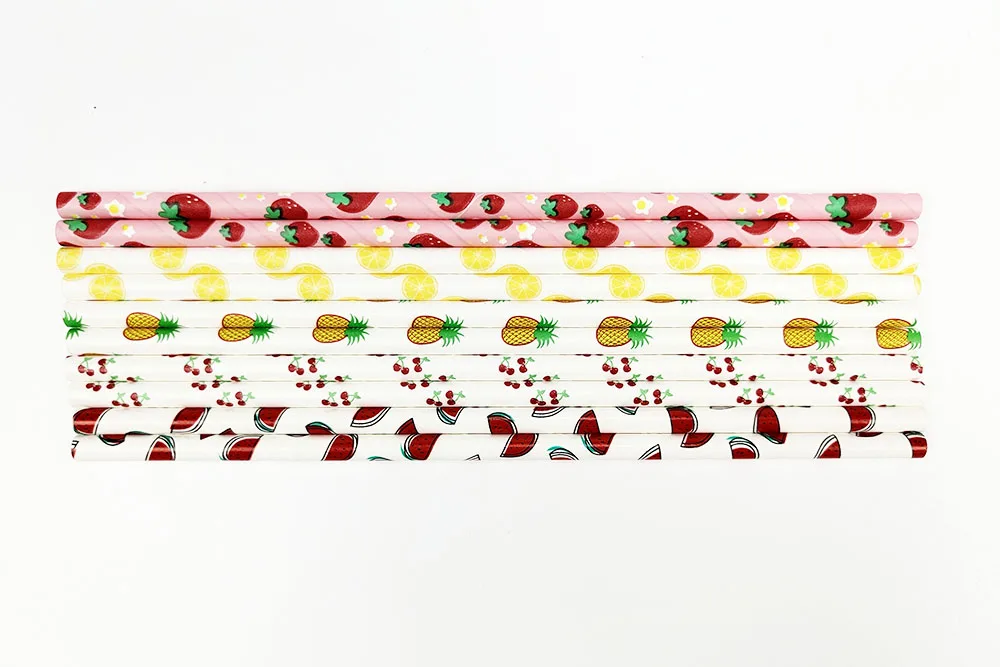 25Pcs Obst Papier Strohhalme Ananas Erdbeere Zitrone Trinkhalme Kreative Geburtstag Hochzeit Party Decor Liefert Baby Dusche – Detail 4