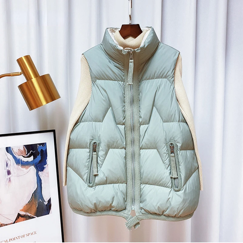 Doudoune courte en duvet de canard blanc pour femme, manteau d'hiver chaud, gilet femme, gilet coupe-vent décontracté, nouveau, 2024, N104