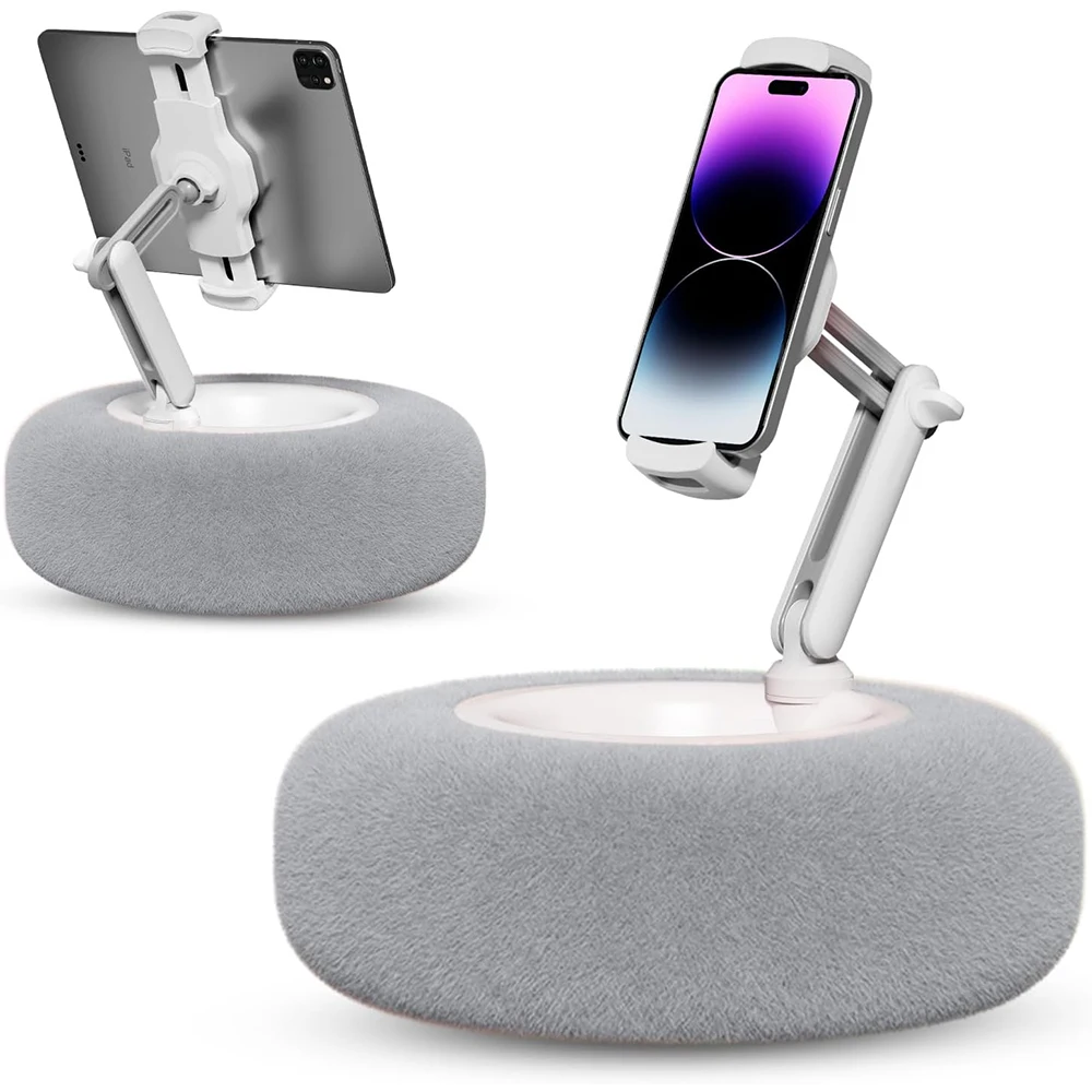 Almofada de Pelúcia Suporte do Telefone Móvel Suporte de Mesa para Binge-vering Transmissão ao Vivo Vídeo Chat Comprimento Ajustável Ângulo