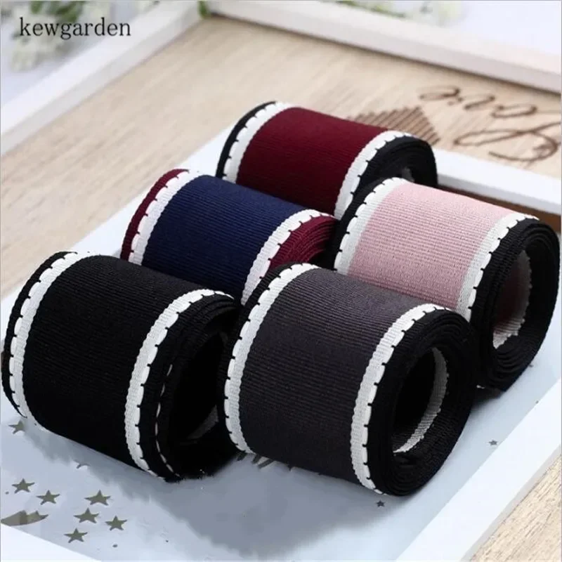 

Kewgarden 1.5" 1" Dotted Line White Edge Grosgrain Ribbons Handmade Tape DIY Hair Bowknot Ribbon Packing Riband Webbing 20 Yards