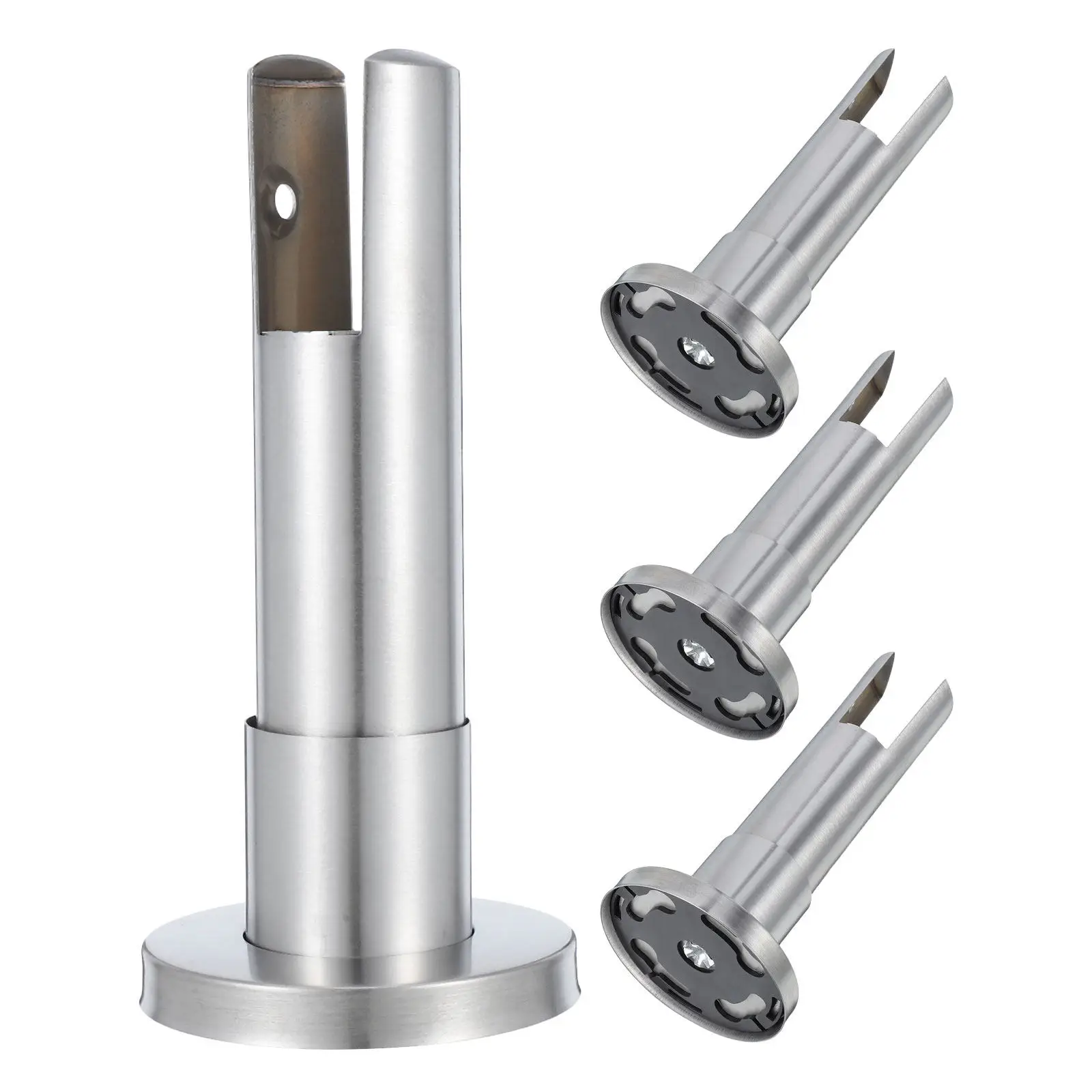 4Pcs Stainless Steel Restroom Partition Support Feet for 0.15-0.23 Inch Thickness Toilet Partition Divider Fittings