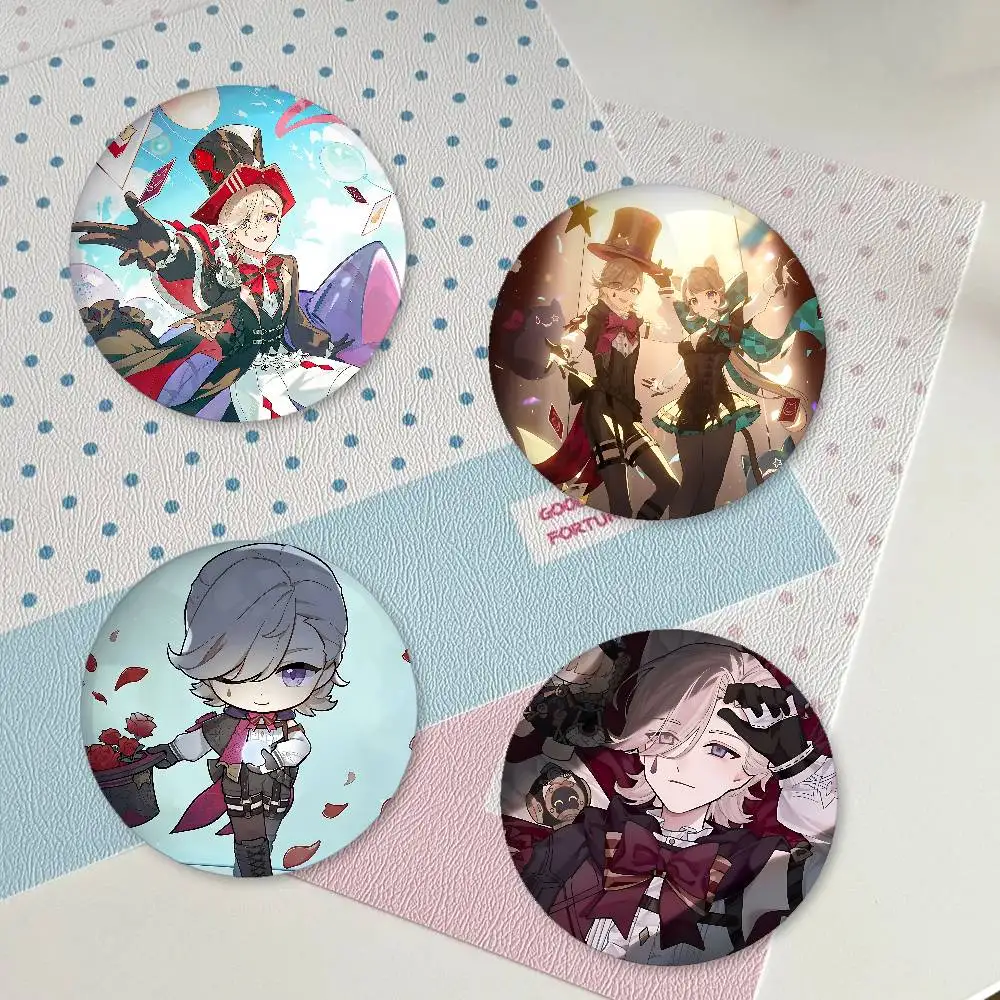 Genshin Impact Lyney Badges Fashion New Hip Hop Versatile Round Metal Badge Cartoon Pin Gift Wholesale