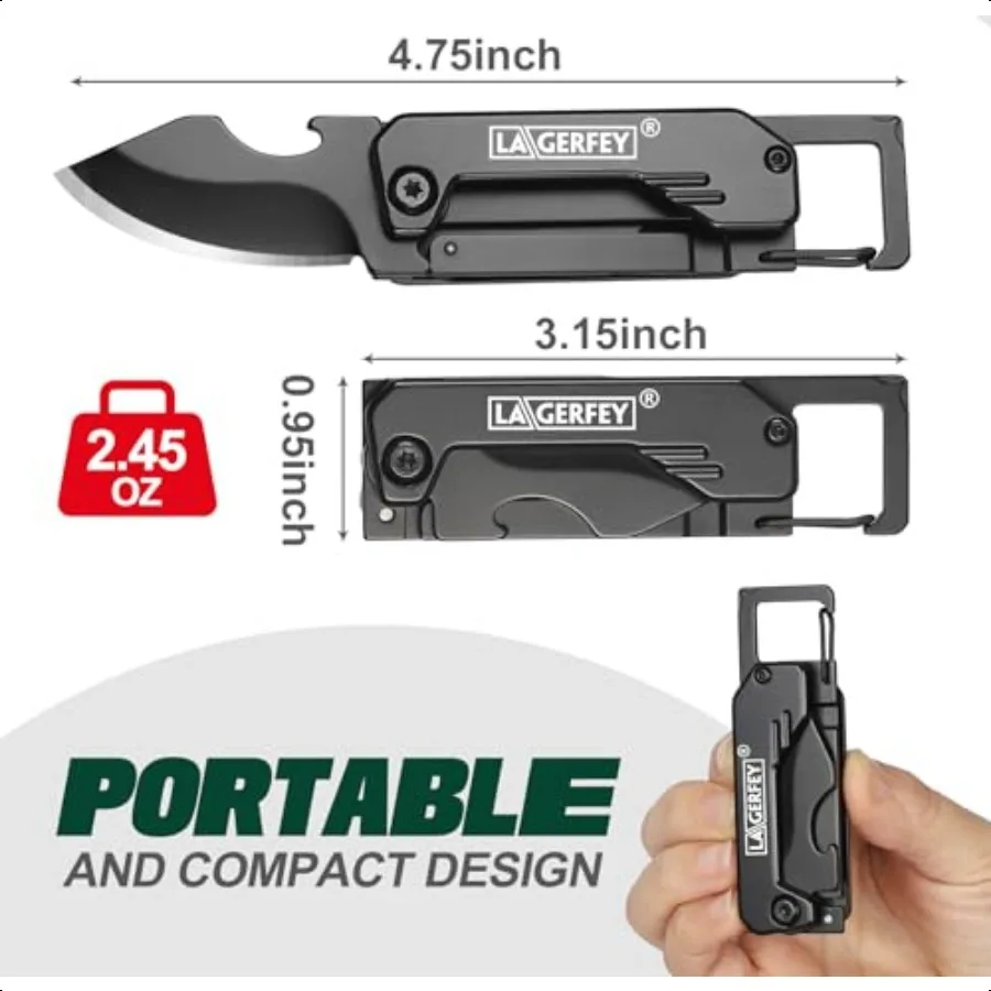 Zakmes Cadeaus voor mannen Sleutelhanger Multitool Box Cutter met 1,8 inch mes Kleine zakmessen voor dagelijks dragen Kous St