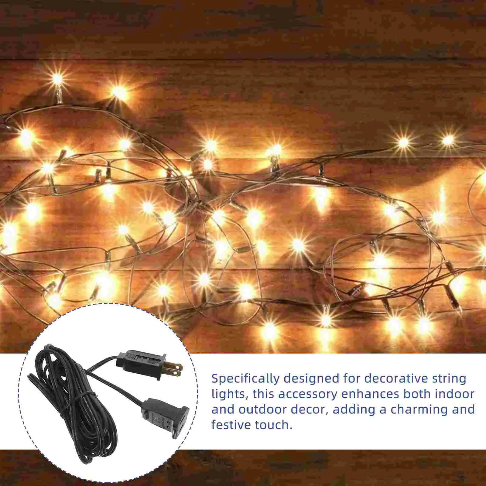 Extension Cord Plug Waterproof for outside G40 Christmas Lights Power Cable Long Pp Inflatables Outdoor and Indoor Small Thin