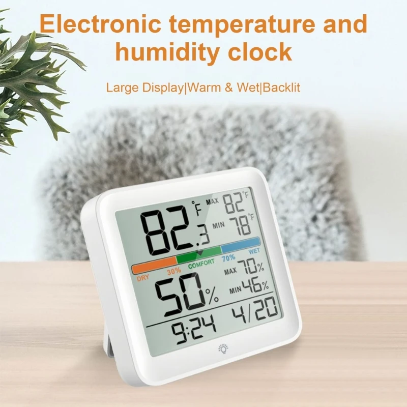 Multifunctional Temperature & Humidities Meter with Large Screen Suitable For Home Garages & Greenhouses Environment