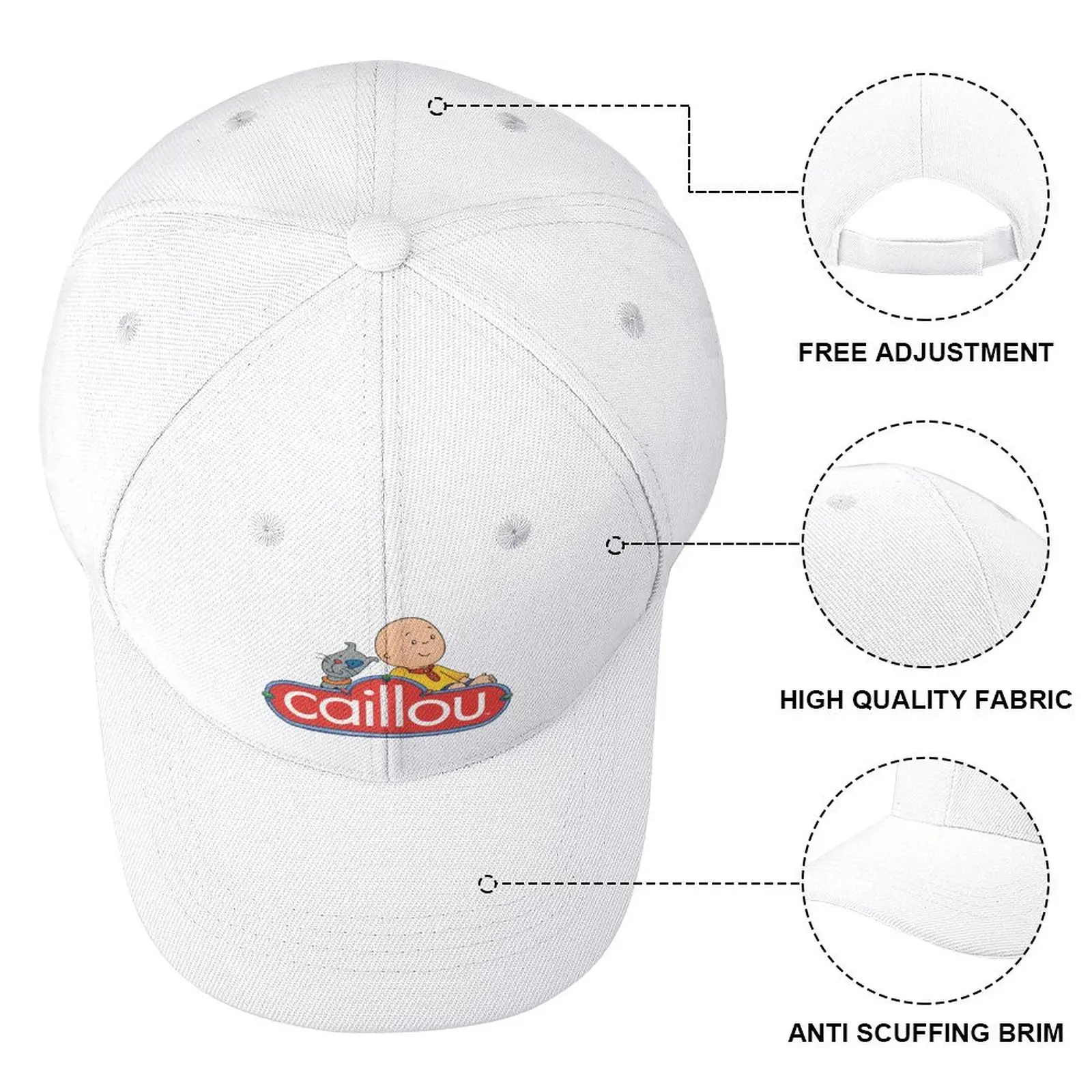 Casquette de baseball pour hommes et femmes, Caillou, Caillou, Chien, Streetwear, Marque de luxe, Chapeau de soleil