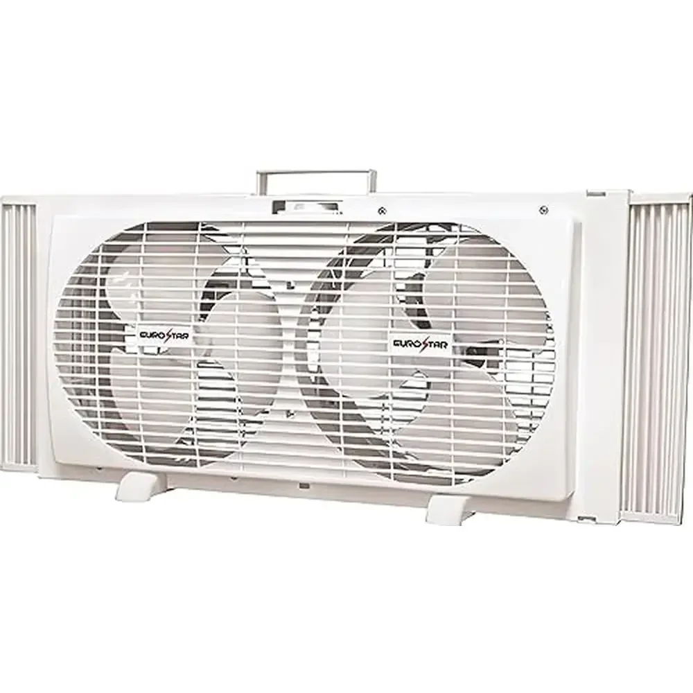 

Оконный вентилятор Двойные 9-дюймовые вентиляторы 2-скоростное управление Реверсивный Расширяемый 22 "33" Портативная ручка для переноски 56 Вт Пластиковая кнопка управления