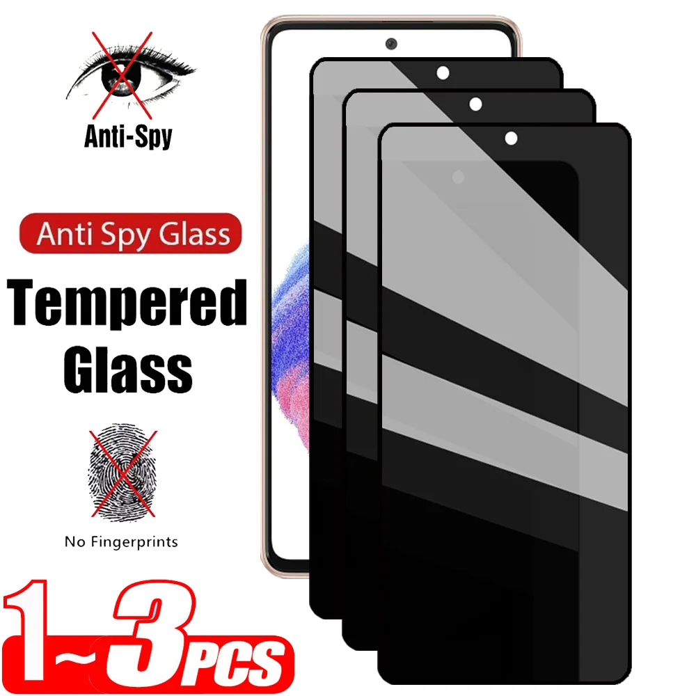 1~3 PCS A53 Anti Spy Tempered Glass For Samsung Galaxy A53 5G Privacy Screen Protector Samsung A53 Antiespia Pelicula de Cristal Templado SamsungA53 Front anti-peeping Protective Film