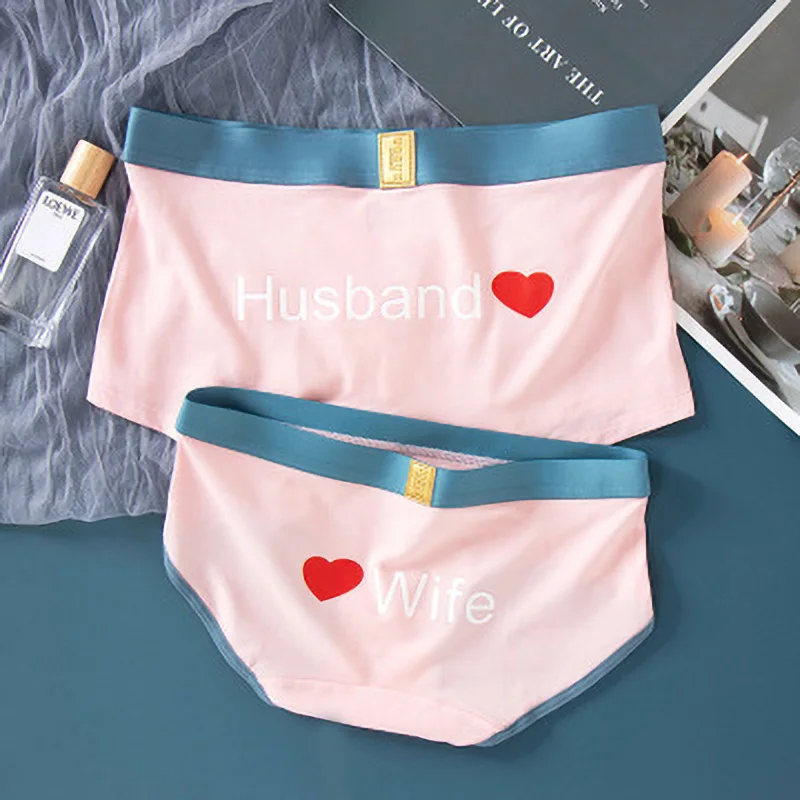 2022 Hot Couple Underwear Heart Underwear Men Women Panties Comfortable Underpants Men Boxer Shorts Ice Silk Panties Print Panty