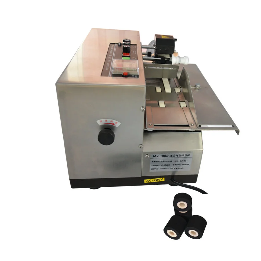 automatic batch number hot ink roll coding machine my-380f plastic bag Film expiry date printer for dates code
