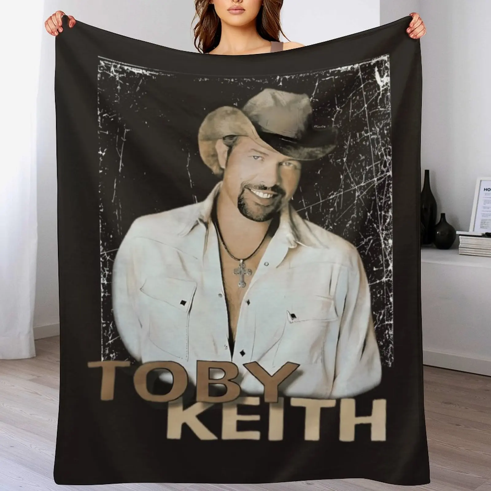 Vintage Toby Keith Version 90S Throw Blanket Thin Soft Blanket for Summer Night Sleeping