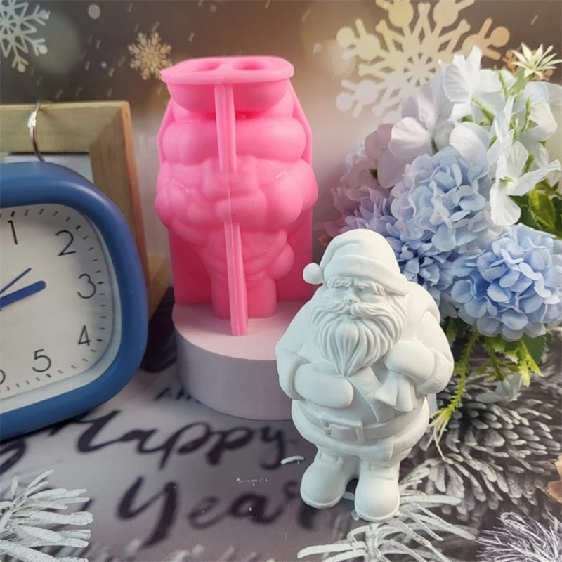 Santa Shaped Silicone Molds for Plaster Decoration Room Decoration, Santa Figurine Silicone Molds for Epoxy Resin Craft