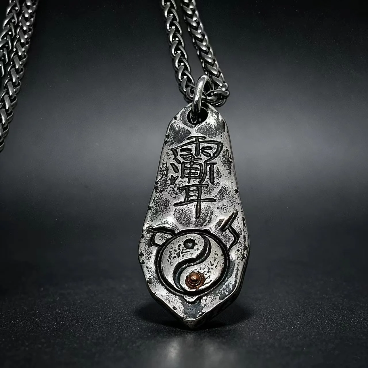 Trendy Big Dipper Safety Buckle Pendant Men Jewelry Ethnic Style Eight Diagrams Taoist Scriptures Necklace Male Choker Accessory