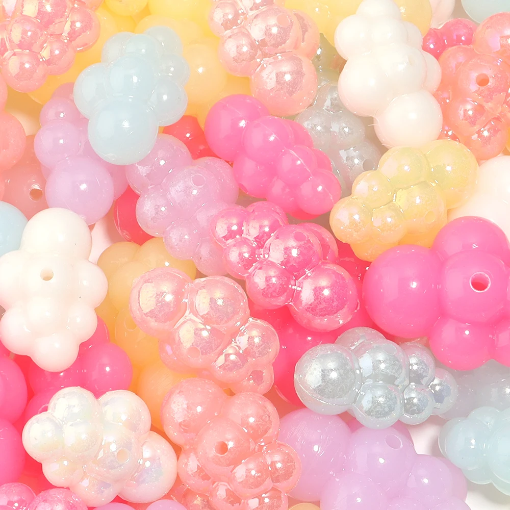 10/20pcs Acrylic Jelly Colored Clouds Beads Starry Sky Clouds Loose Bead DIY Jewelry Phone Key Bag Chain Car Pendant Accessories