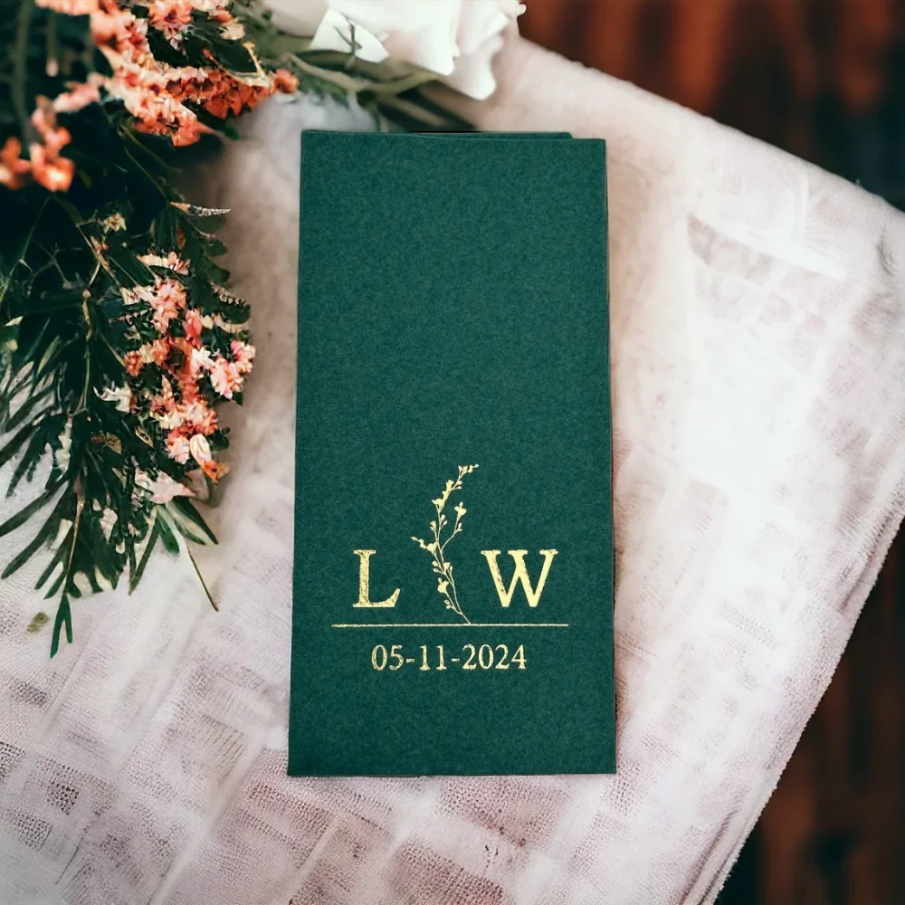 50 Uds. Servilletas de boda personalizadas, boda, tela texturizada y se siente como lino, Servietten Hochzeit