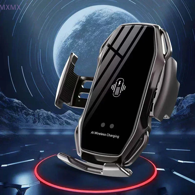 

15W Fast Charging Car AI Wireless Phone Charger Holder Auto Mobile Phone Mount Stand Adjustable GPS navigation Bracket