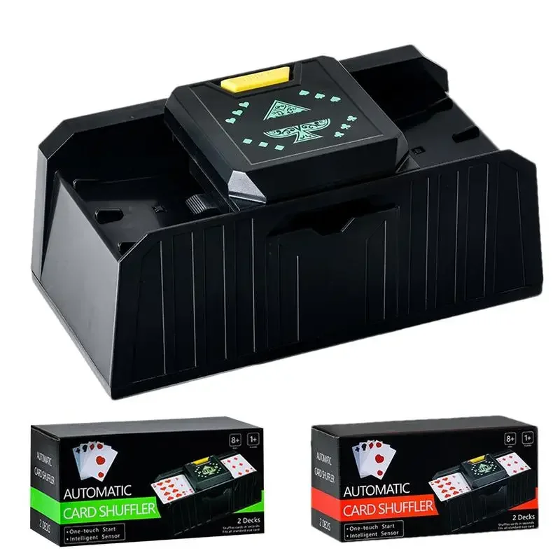 2 Decks Electric Poker Card Shuffler Automatic Card Shuffling Machine Automatic Sensor / Timed Shuffler Poker Dealer Machine