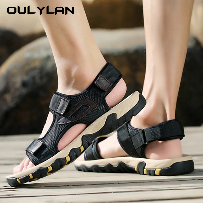 Maat 39-47 Herenleren Sandalen Zomer Casual Herenschoenen Strandschoenen Mode Outdoor Antislip Sneakers