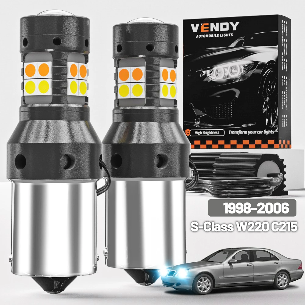 2 stücke Für Mercedes Benz S-Klasse W220 C215 Dual Modus LED Blinker + Tagfahrlicht DRL 1998-2006 2004 Canbus Zubehör