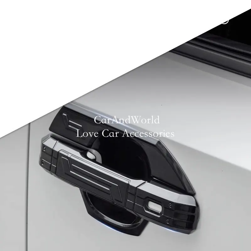 For Toyota Land Cruiser Prado LC250 2024 2025 Door Bowl Cover Handle Frame Cover Decorative Trims Black Chrome Car Accessories