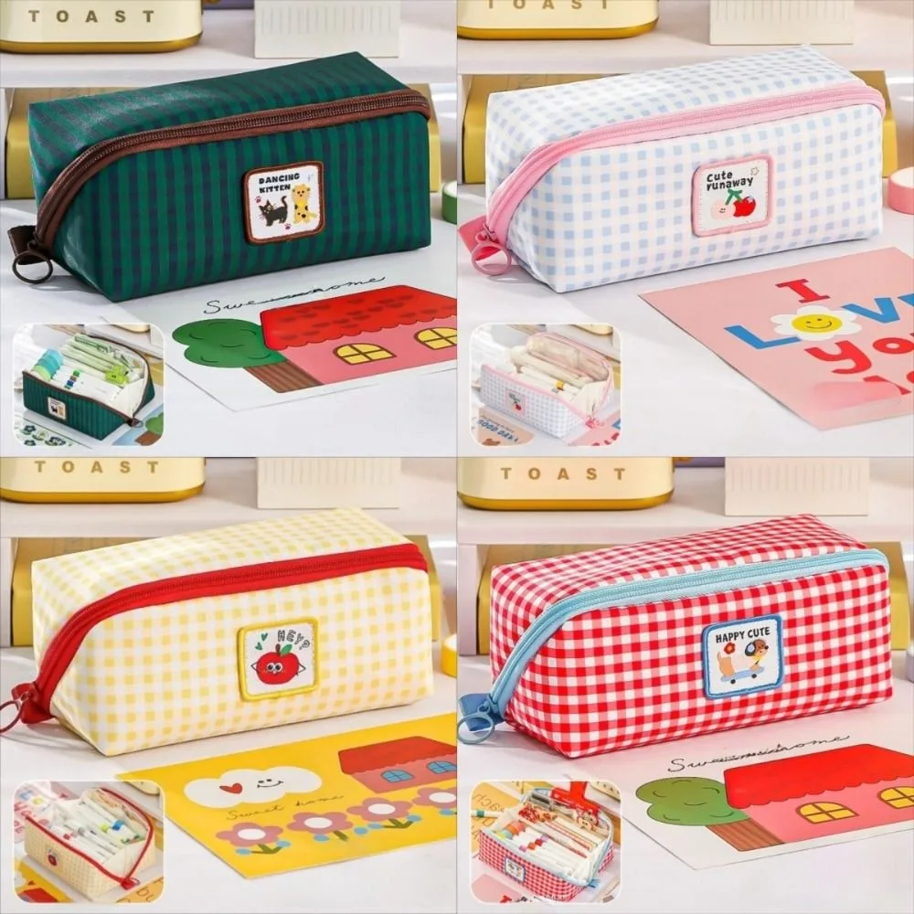 

Korean Style Prism Pencil Case Desktop Storage Large Capacity Grid Stationery Bag Aesthetic Dopamine Pencil Pouch For Students