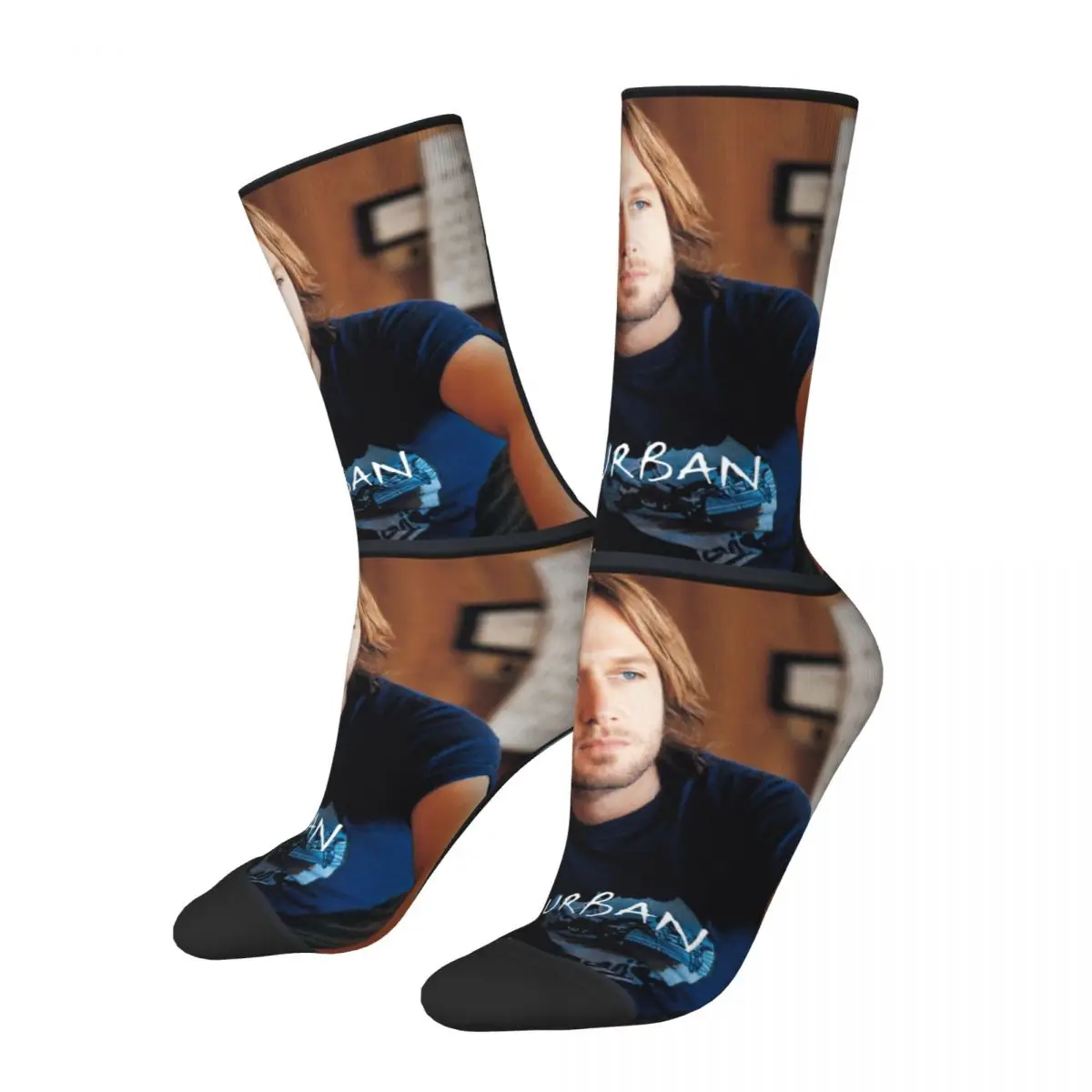 Funny Keith Urban Be Here Men's Socks Retro Harajuku keith urban Hip Hop Crew Sock Gift Printed official-website tops fugees