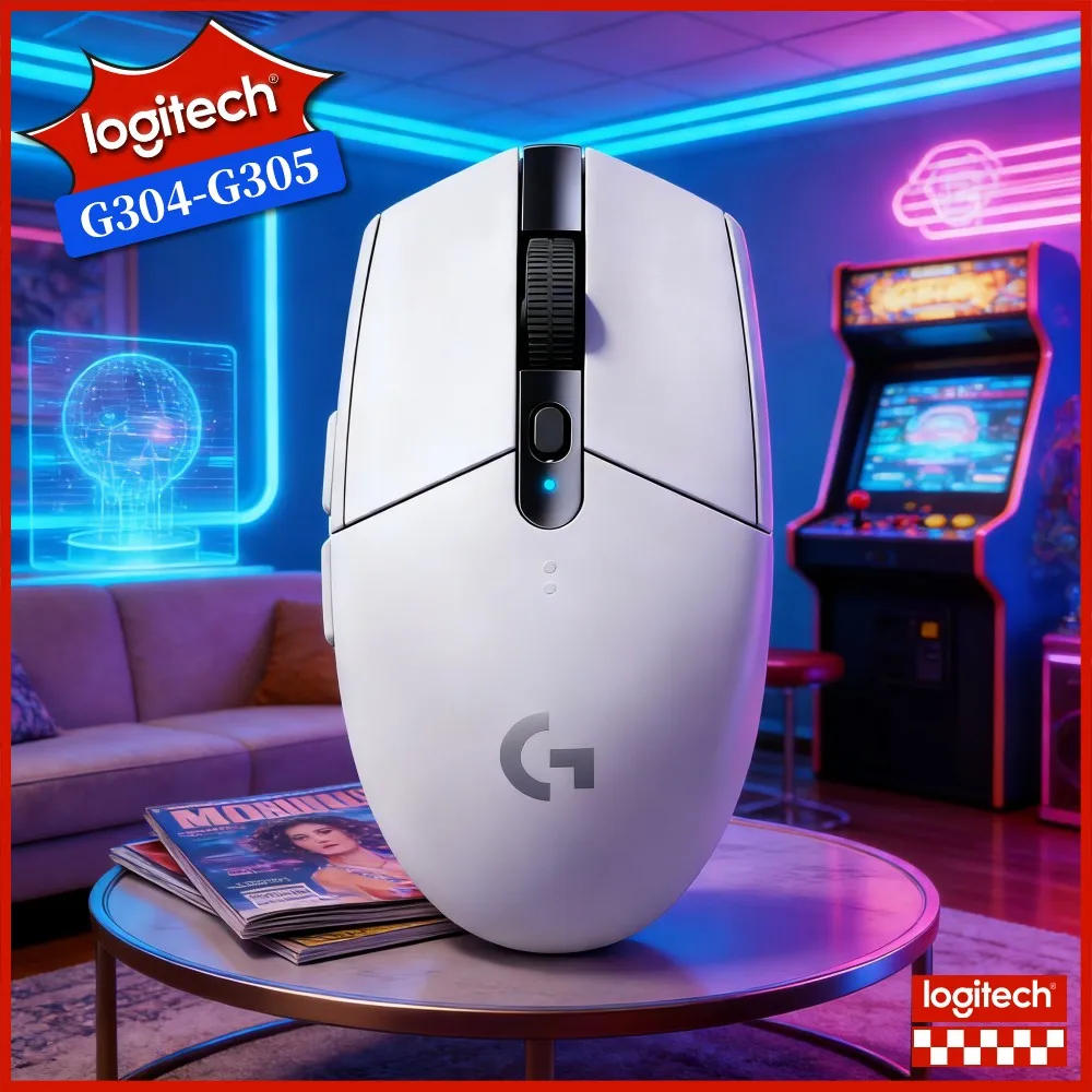 Mouse Gamer Sem Fio Logitech G305 com Resposta Rápida, 12K DPI, 6 Botões, Baixa Latência LIGHTSPEED para Jogadores de FPS