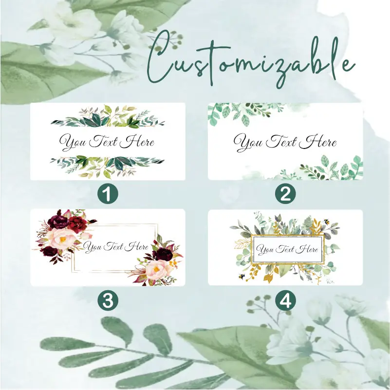 

Personalized custom rectangular stickers, suitable for weddings, birthdays, and as bridal gifts or thank-you gift tags