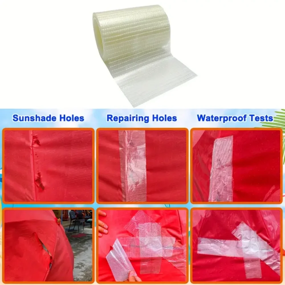 1Roll Awning Repair Tape Waterproof Sealant Sunshade Tent Canopy Patch For Boat Covers Shade Structures RV Caravan Repair Tool