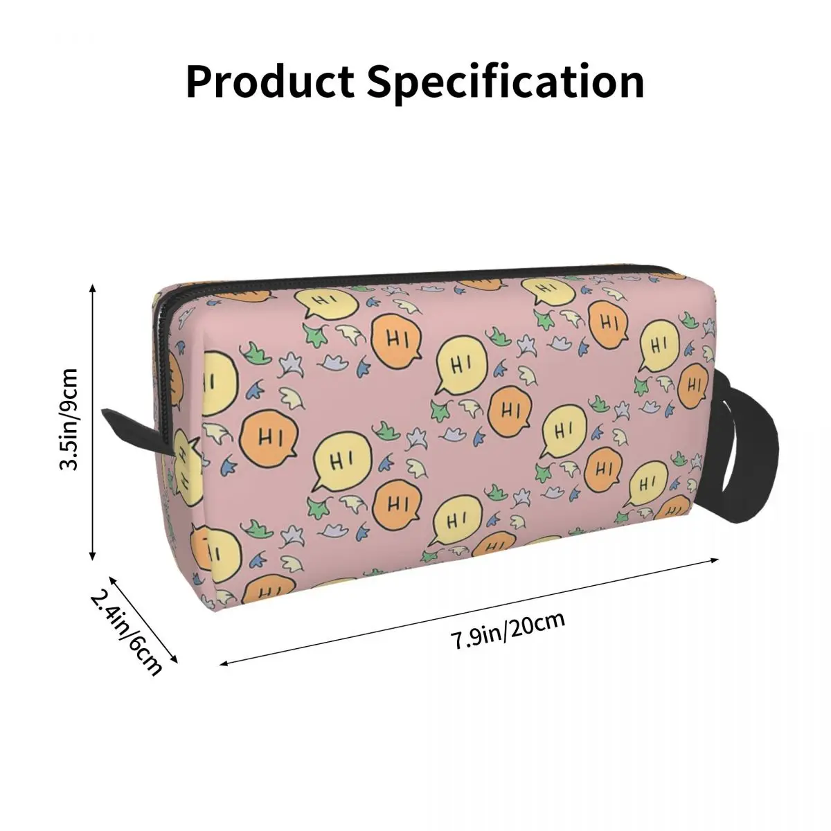 Heartstopper Hi With Leaves Makeup Bag Cosmetic Organizer Storage Dopp Kit Toiletry Cosmetic Bag for Women Beauty Pencil Case