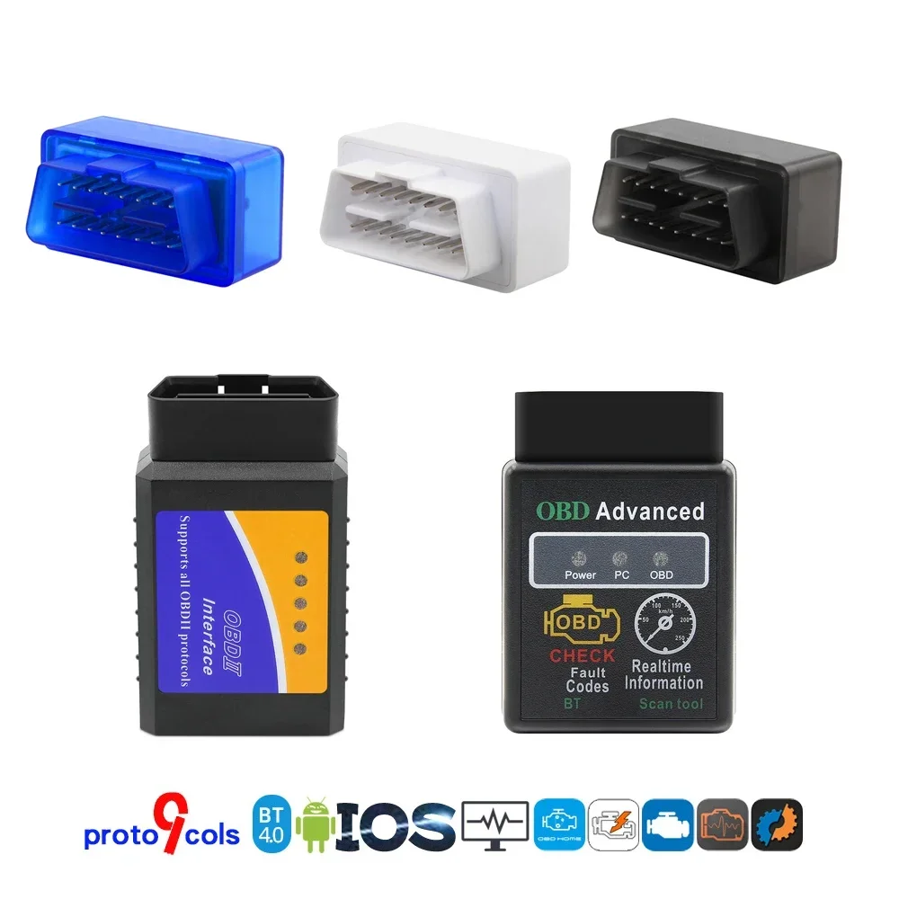 Mini OBD2 ELM327 Bluetooth 4.0 ELM 327 OBDII Car Diagnostic Scanner Tool For Android/IOS/Windows Support 9 Protocols Code Reader